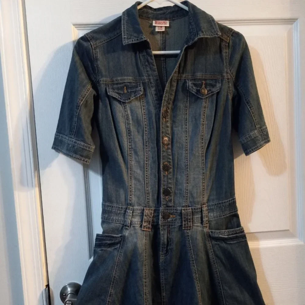 Denim Mini Dress - Picture 1 of 14